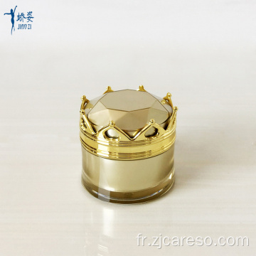 Petit pot cosmétique crème vide en forme de couronne de roi